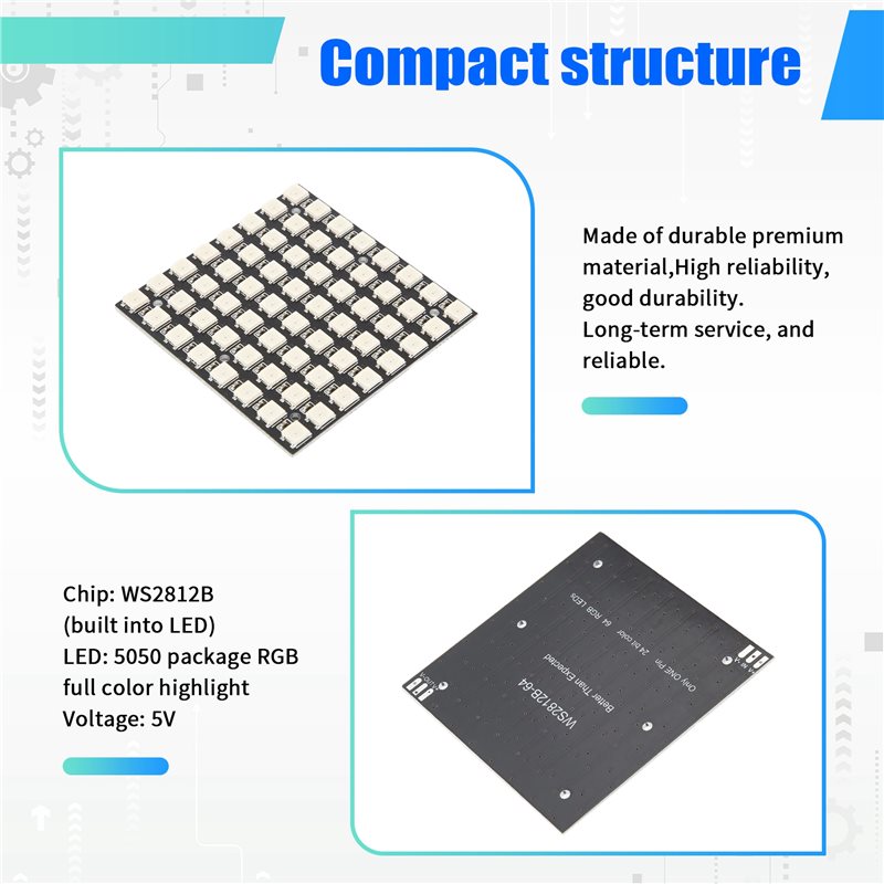 AT82-WS2812 LED 5050 RGB 8X8 L - Rgb Led Matrix 8X8 review and price