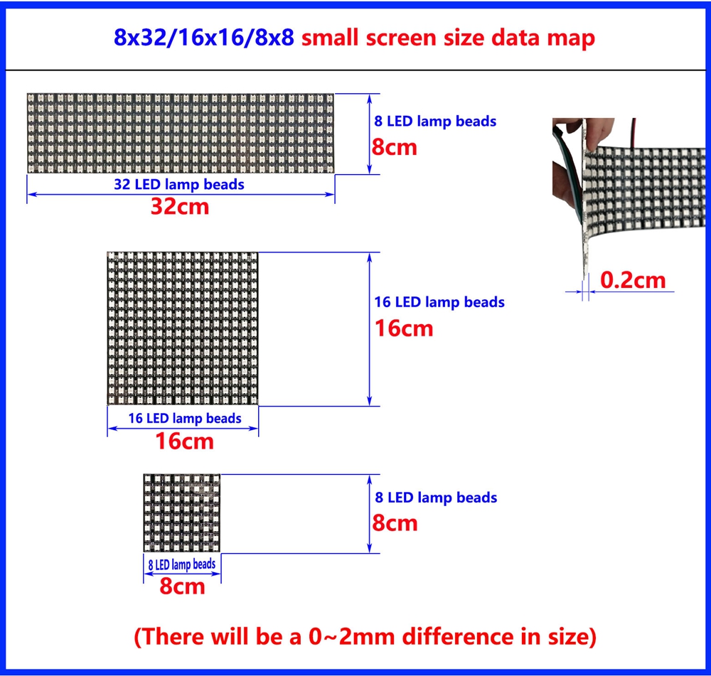 DC5V WS2812B 8*8 16*16 8*32 Fl - Rgb Led Matrix 8X8 review and price